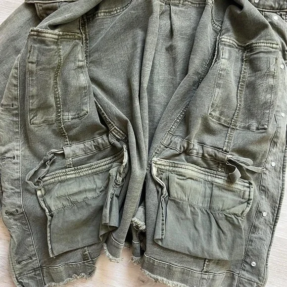 Free People khaki denim chore coat - Picture 7 of 8